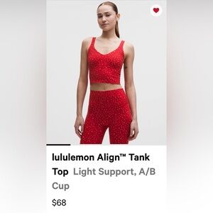 lululemon athletica Red and White Tank Top Size 4 and 6